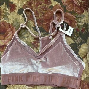 PINK Victoria's Secret Velvet Bralette in Mauve